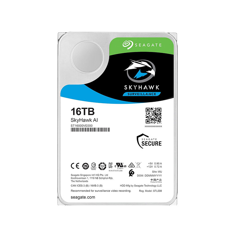 Picture of Seagate Skyhawk ST16000VE000 AI 16 TB Surveillance Internal Hard Drive (3.5" 6GB/S SATA 256MB Cache for DVR NVR Security Camera System with Drive Health Management/ 3 Years Warranty)